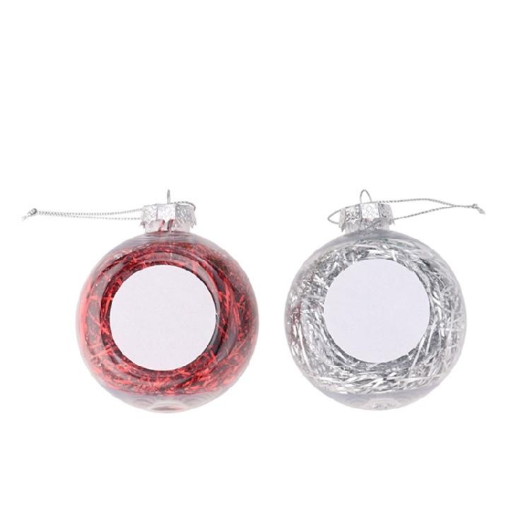 8cm Clear Blank Ball Pendant Sublimation Christmas Ornament Pendant for Transfer Printing DIY Party Tree Home Decors