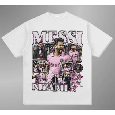 Καλοκαιρινό Νέο Κλασικό T-shirt με Στρογγυλή Λαιμόκοψη Αστέρας Ποδοσφαίρου Μέσι Y2k Στυλ T-shirt με Επίπεδη Εκτύπωση Μεγάλο Μέγεθος Ανδρικό και Γυναικείο Κορυφαίο T-shirt