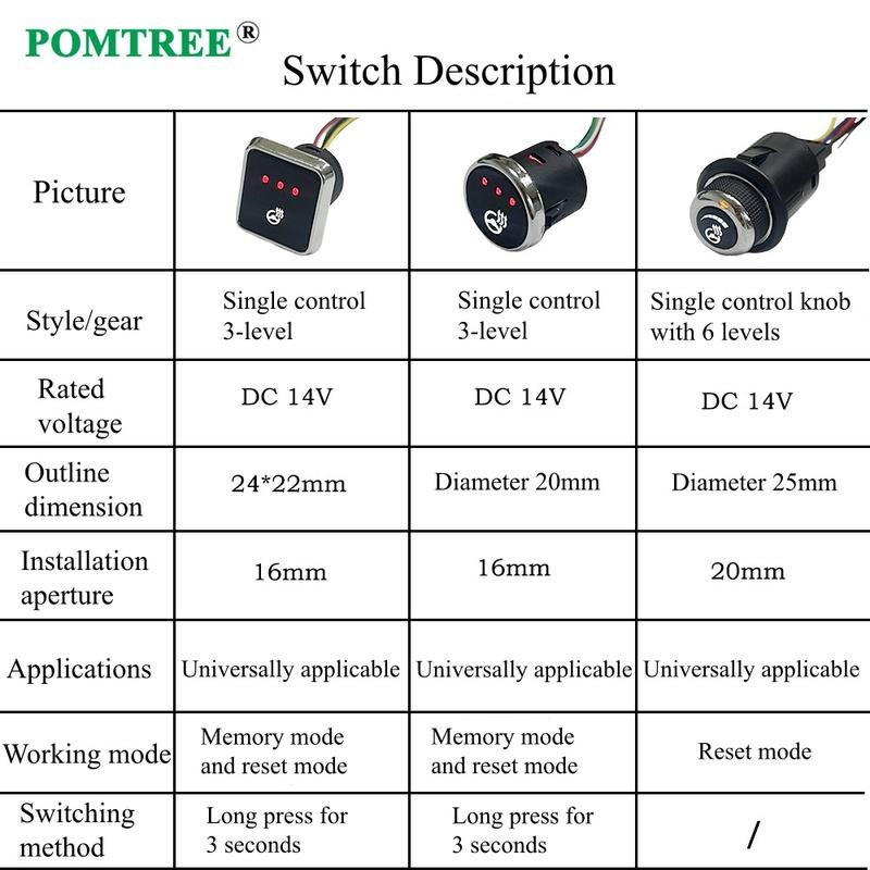 12V 40W Evrensel Araba Dahili Direksiyon Simidi Isıtıcı Kiti Alaşım Tel Isıtma Pedi Araba Spesifikasyon Seviye Kontrol Anahtar Sistemi