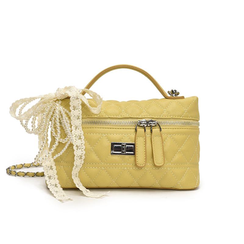 Korean sweet small fragrant style dopamine diamond chain handbag foreign style versatile fashion messenger small square bag women