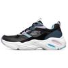 Stamina Airy Wing Shoes Mesh Synthetic Leather Trendy Versatile Low-Top Dad Shoes Women Sneaker Black Blue 896003-BKMT