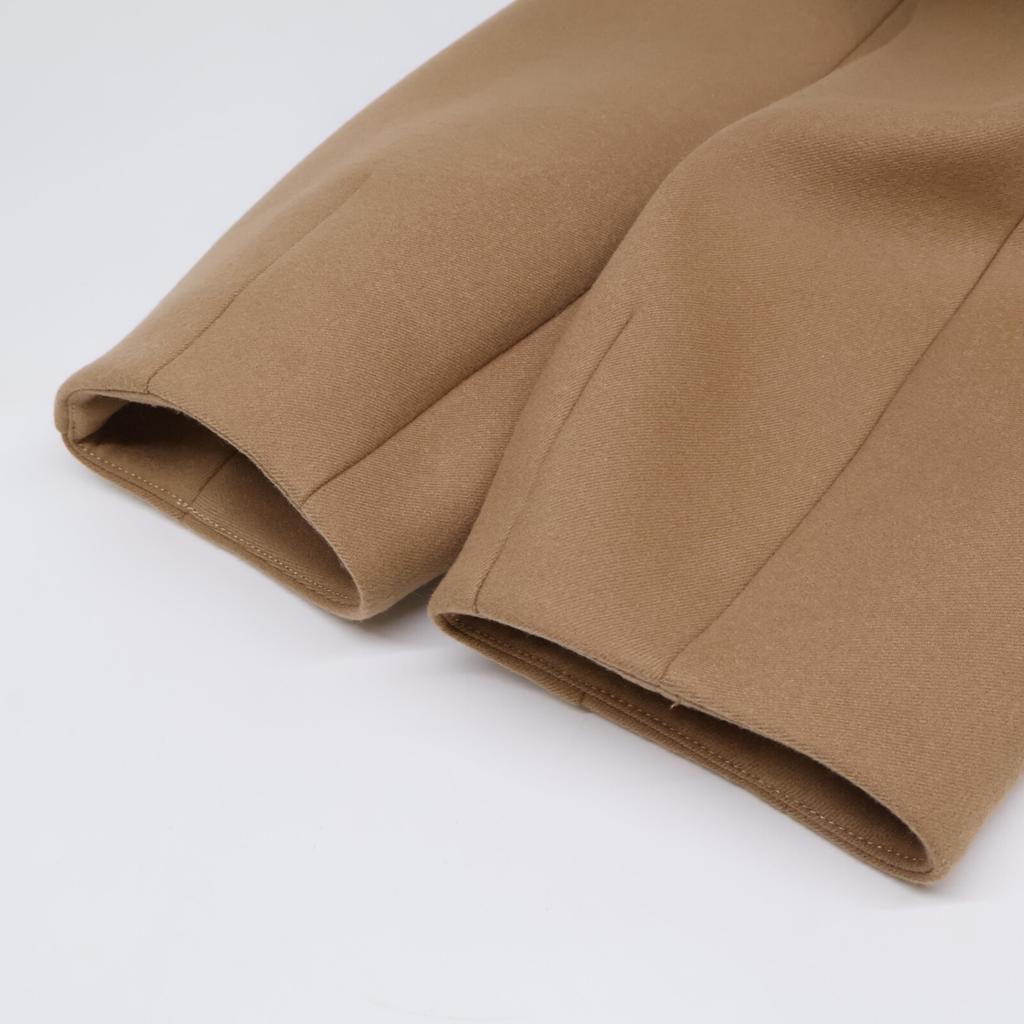 Mila Schoen [Good Condition] 500-21707 Light Flannel Bonding Collarless Jacket 44 beigeUsed