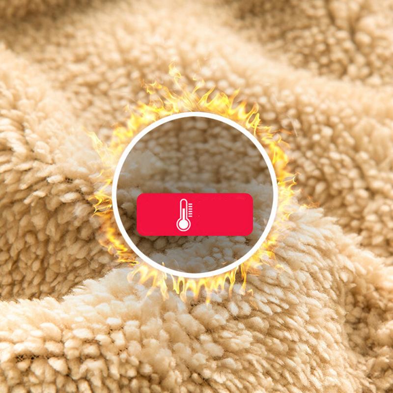 Hoodies Men Autumn Winter Thicken Fleece Sherpa Jacket Zip Up Hooded Coats Zipper Pockets Wear