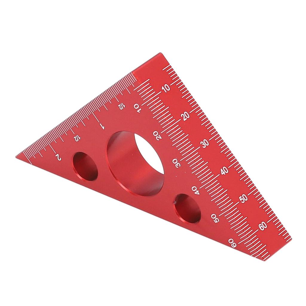 3in Right Angle Measure Ruler Thick Aluminum Alloy 45 Degree Angle Ruler Triangle Square Ruler Woodworking Tools
