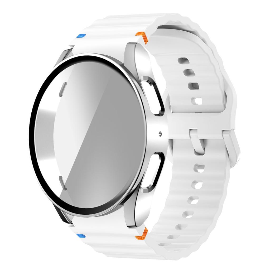 Silicone Strap for Samsung Watch 7 6 5 4 40mm 44mm 5Pro 45mm Band With Case Screen Protector Bumper cover for Wrist Accessories