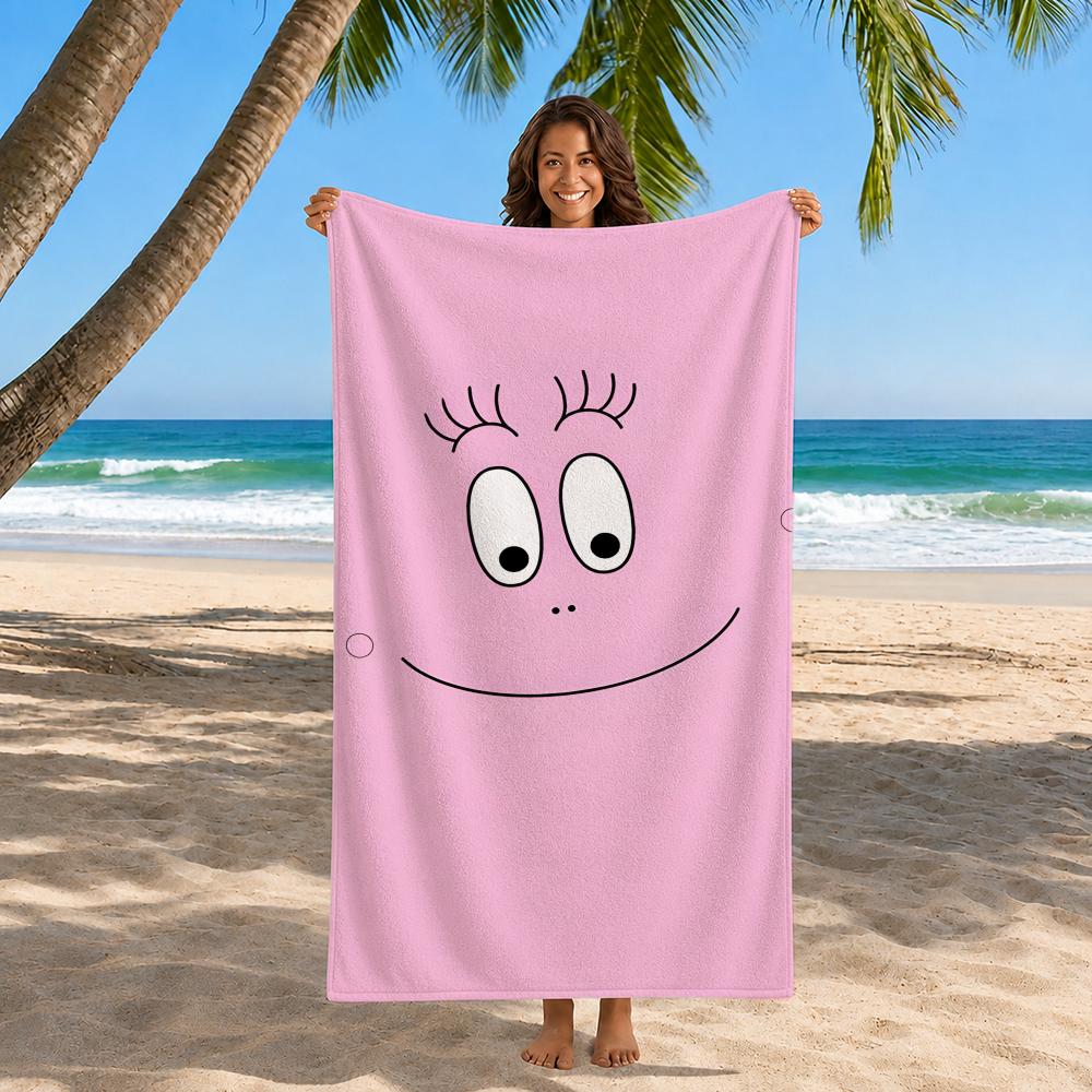 Cartoon Barbapapa Towel Beach Towel Quick Dry Sand Free Bath Towel for Summer Pool Travel Vacation