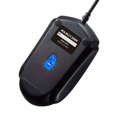 Sanwa Supply USB Type-C Wired Mouse Blue LED Compatible with Windows and Mac Black MA-BLC158BK
