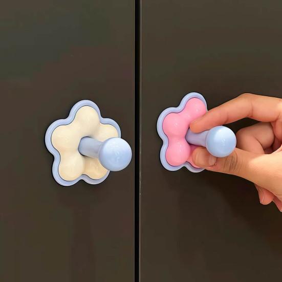 Hook with Flower Shape Adhesive Hook Anti-Falling Ball Head Design Ordered Storage Hook for Bathroom Kitchen