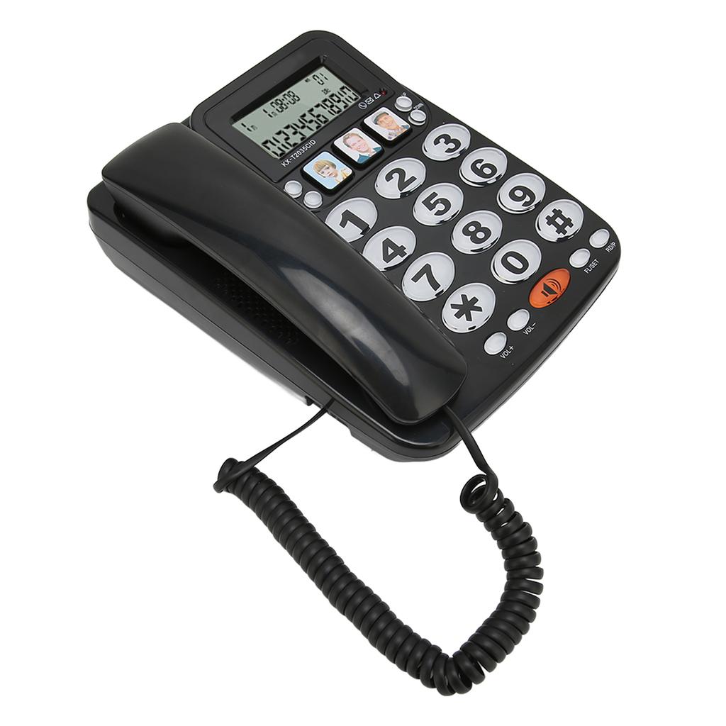 Corded Phone Caller ID Adjustable Ringtone Shortcuts Memory Wired Landline with Indicator for Home Office