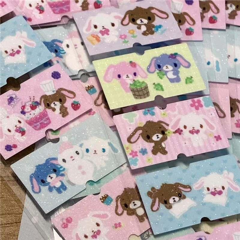 

500 шт./рулон Креативные периферийные устройства Заметки для ручного учета Декоративные наклейки для запечатывания Повторяющиеся Каваи Сахарные кролики Мультяшные наклейки-этикетки