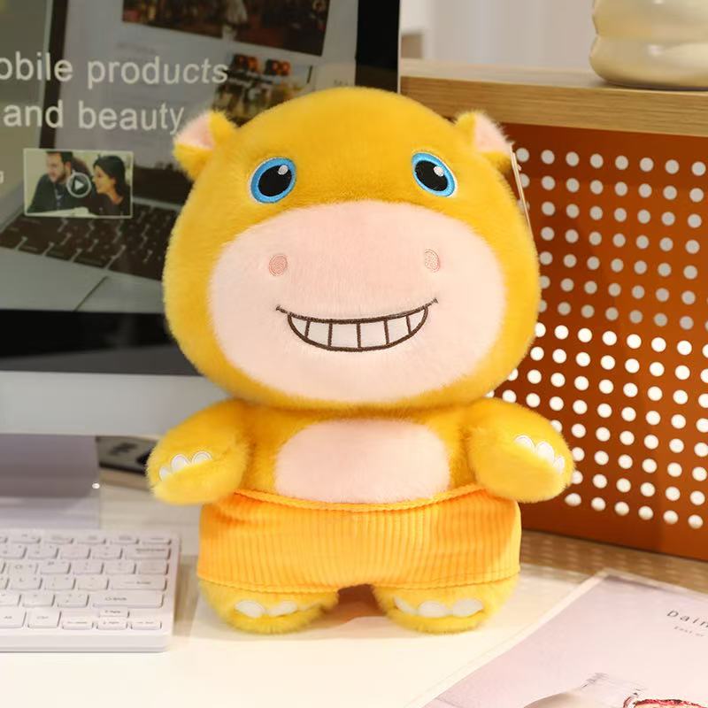Latest Five Elements Kaiyun Hippopotamus Doll Kawaii Stuffed Plush Toy Doll Cartoon Anime Cute Children's Birthday Gift Doll