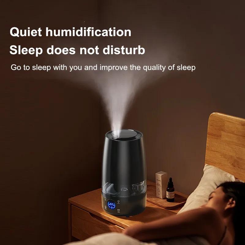 4L Black Humidifier for Bedroom, Ultra Quiet, Auto Shut-Off, Night Light, Easy to Clean - Perfect for Home, Office, Baby Nursery