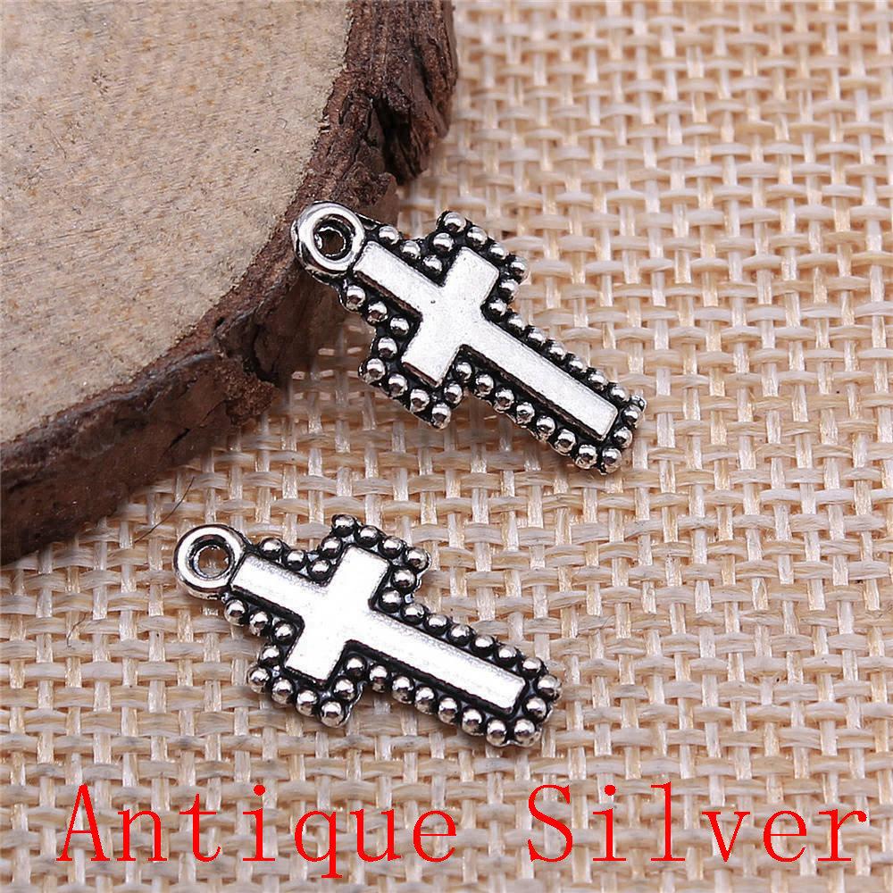 Heart Cross Shaped Charms Pendant For Bracelet Necklace Jewelry Making Craft Findings