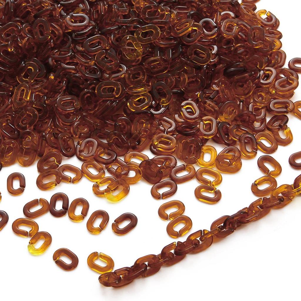 100 sztuk akrylowy płaski Twist płaski łańcuch w kształcie litery O otwarty pierścień koraliki złącze ogniwo łańcucha do tworzenia biżuterii