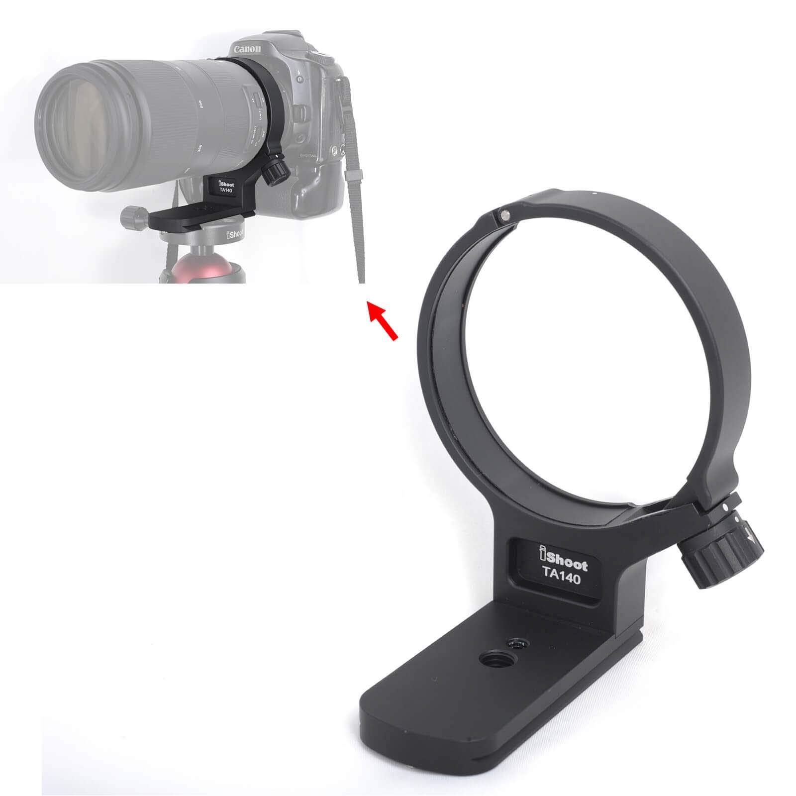 

iShoot CNC Aviation Aluminum Lens Support Tripod Mount Specially Designed for Tamron Di VC USD with Quick Release Compatible with and BENRO Ball Heads чорний