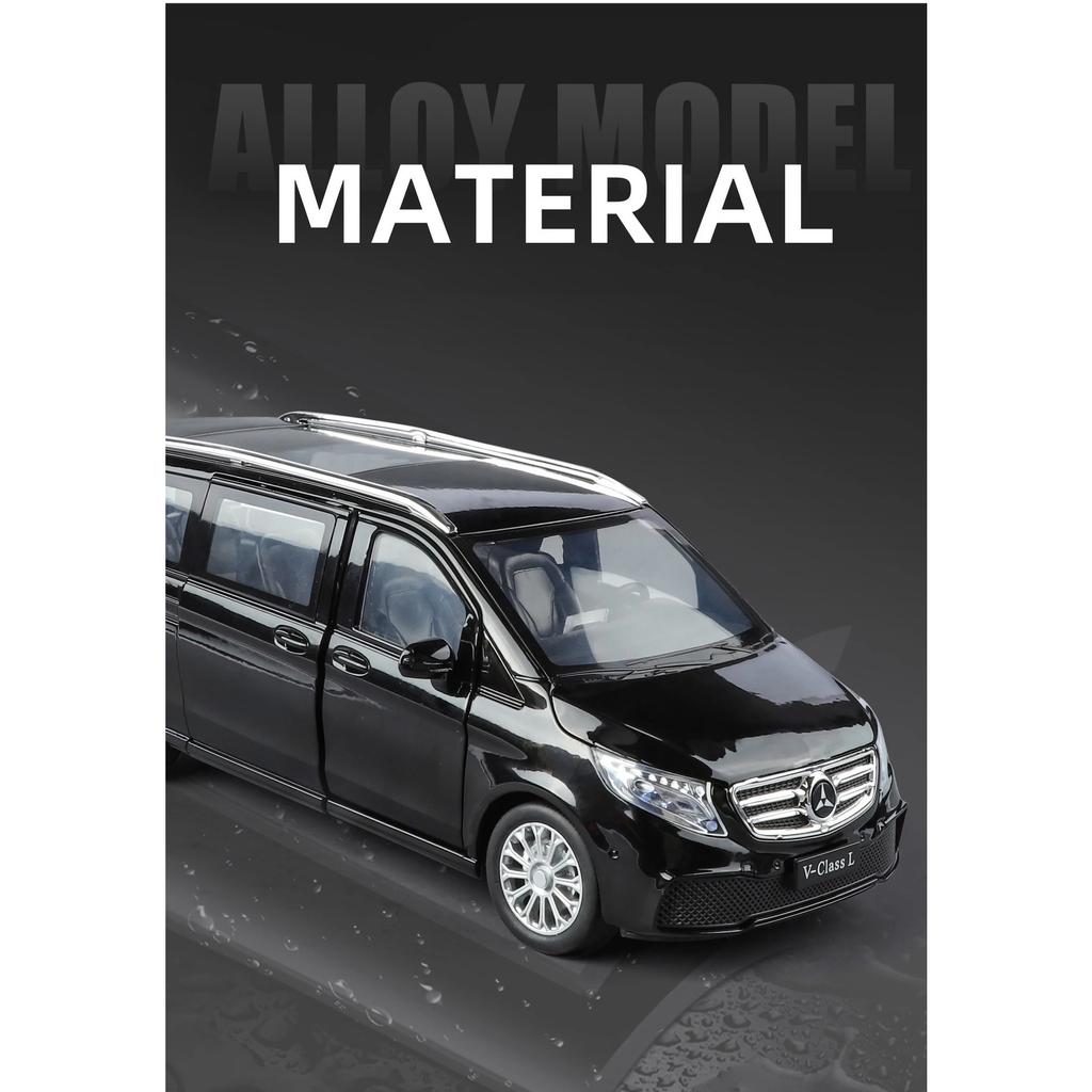 NEU 1/24 Benz V260 MPV Legierungsmodellauto Spielzeug Die-Cast Guss Sound und Licht Rückzieher Auto Spielzeug für Kinder Fahrzeug