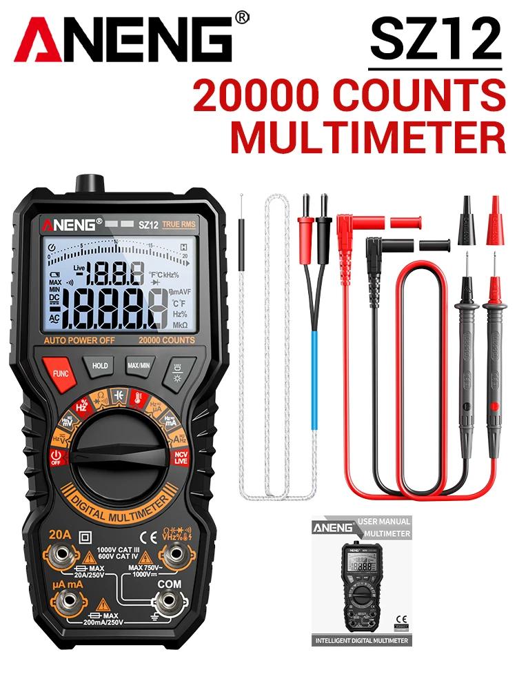 ANENG SZ12 Digital Multimeter 20000 Counts True RMS Auto Ranging Multimeter with NCV Temperature Test for Electricians