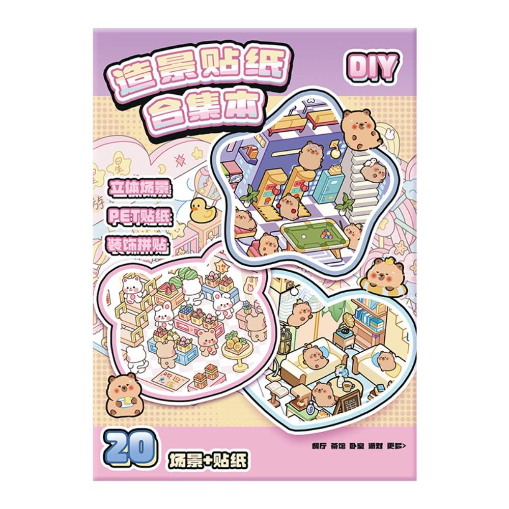 Decompression 3D Landscape Sticker 20-in-1 Miniature Scene Collage  Children