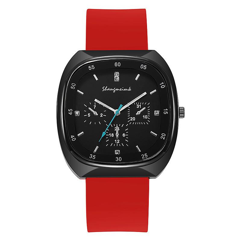Classic Ladies Quartz Watch With Diamond Accents And Silicone Strap For Casual Wear