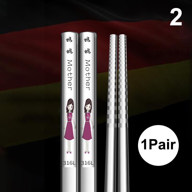 HOT Japanese Anti-Slip Chopstick Stainless Metal Food Sticks Fast Food Noodles Sushi Chopsticks Dishwasher Safe Tableware Bar