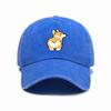 Versatile cute little corgi print washed old soft top sunshade baseball cap unisex baseball cap