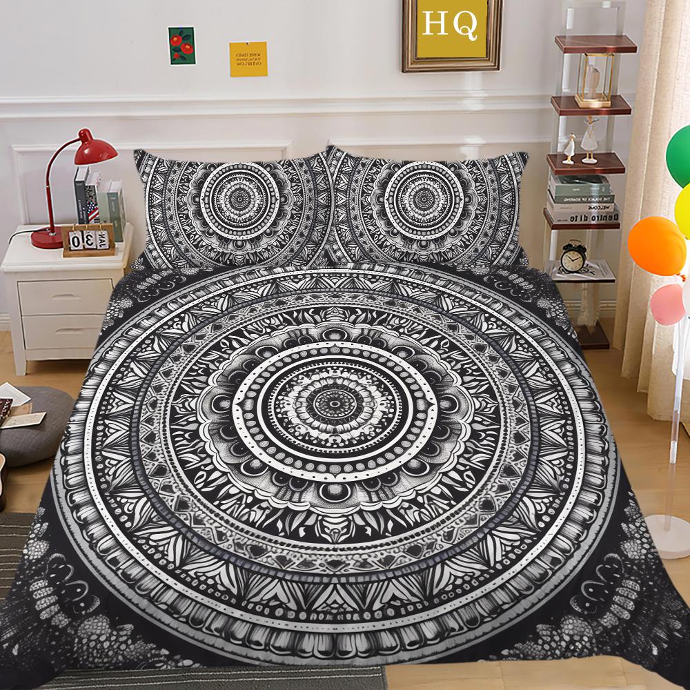 Set de lenjerie de pat pentru acasă cu imprimare 3D Datura Husă de plapumă din poliester Husă de pat pentru femeie Costume King Size Textile de casă moi