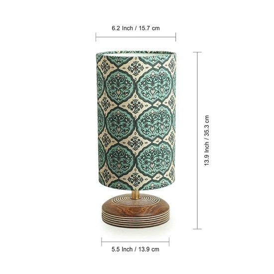 Wooden Bedside LED Table Lamp for Bedroom Living Room Wood Without Bulb Pack of 1 Lamp for Home Decoration Office Study Side Lamp 35.3 Cm