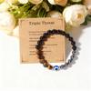 Festive Gifts Black Onyx Hematite Tiger Eye Evil Eye Beaded Bracelet Protection Fashion Jewelry For Men Women Daily Wear Gift