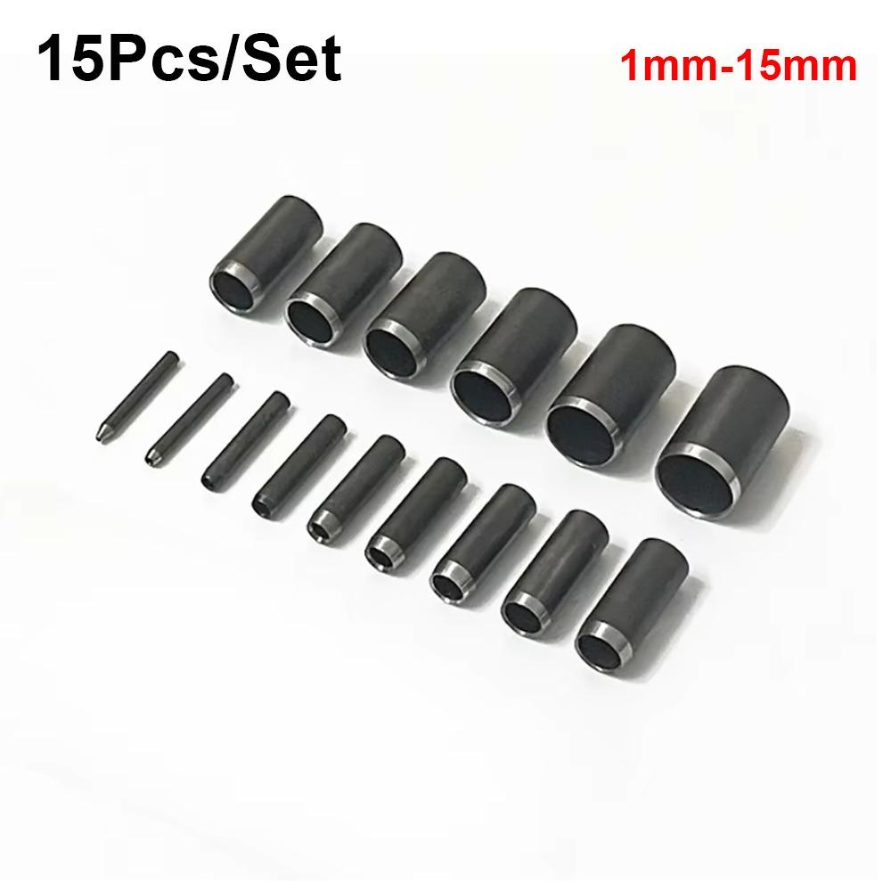 15Pcs/Set Hollow Punching Head Round Chisel Leather Craft Tool Durable Belt Puncher