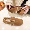 Fleece soft-soled shoes women's retro one-pedal two-wear casual versatile lazy