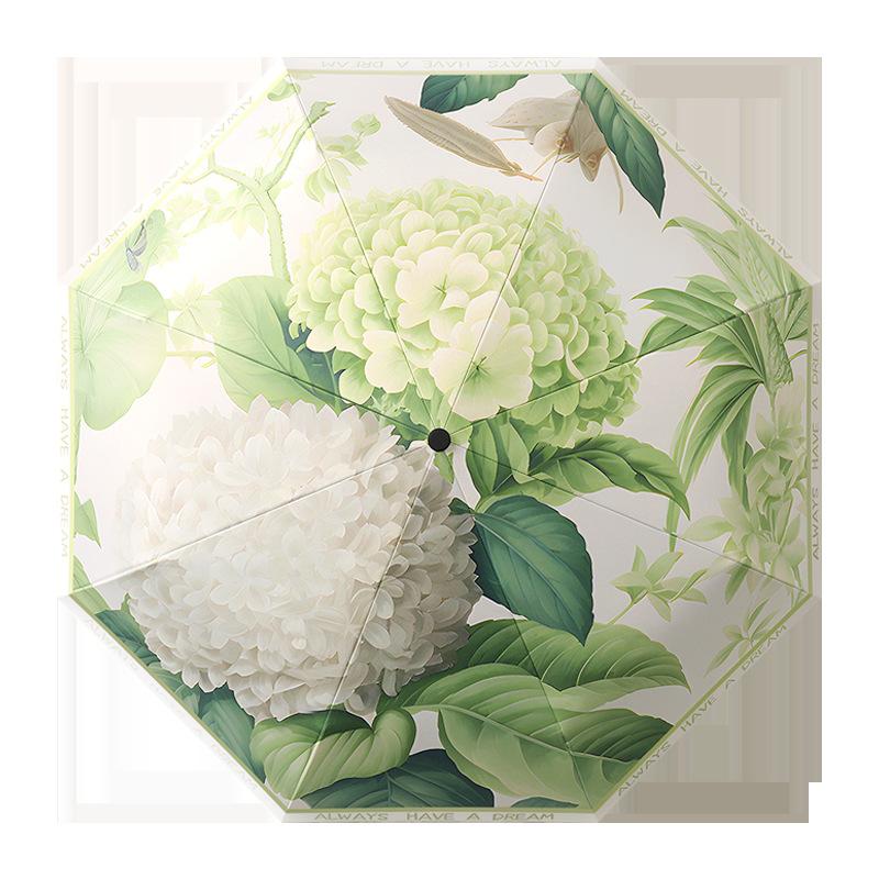 Automātisks lietussargs lietum un saulei, vinila lietussargs, retro krāsa, saules lietussargs, radošs, korejiešu versija, Muse trīskārt salokāms lietussargs