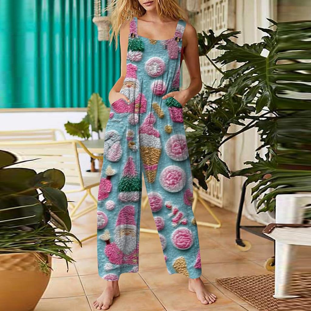 Damen Casual Overalls Jumpsuits Verstellbare Träger Ärmellos Sommer Niedlich Bequem Strampler Mit Tasche