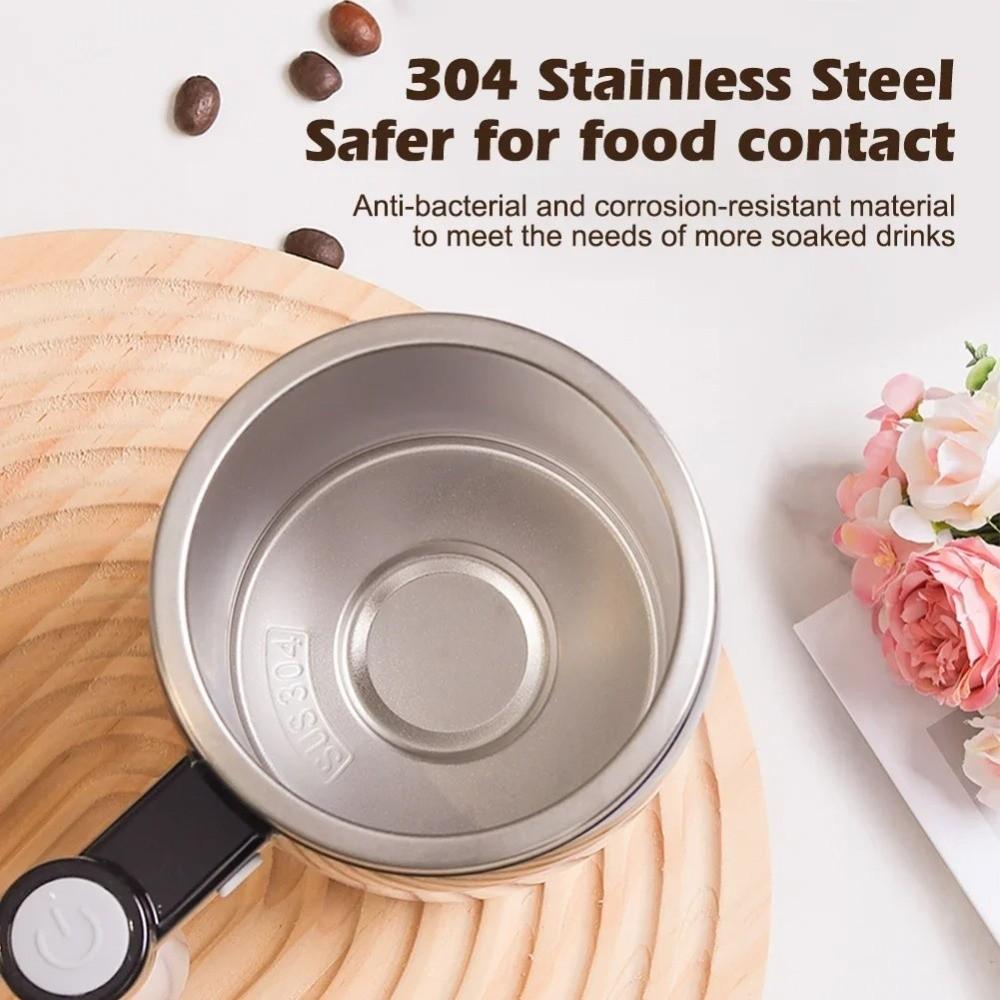 380ml Selbstmischender Becher 304 Edelstahl Automatischer Mischbecher Elektrischer Selbstumrührbecher