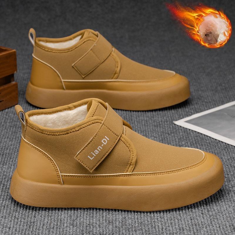 Winter Neue Warme Herren Baumwollschuhe Mode Samt Schneestiefel Britischer Stil Freizeitschuhe Herren
