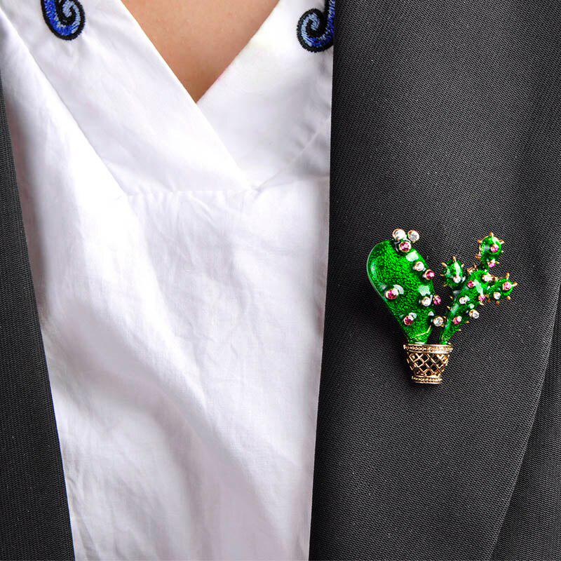 Blucome Grne Emaille Kaktus Brosche Kinder Dame Kristall Pflanze Corsage  Anzug Schal Kleid Dekoration Gold-farbe Schmuck Pins Bijoux  zu niedrigen  Preisen im Onlineshop Joom kaufen