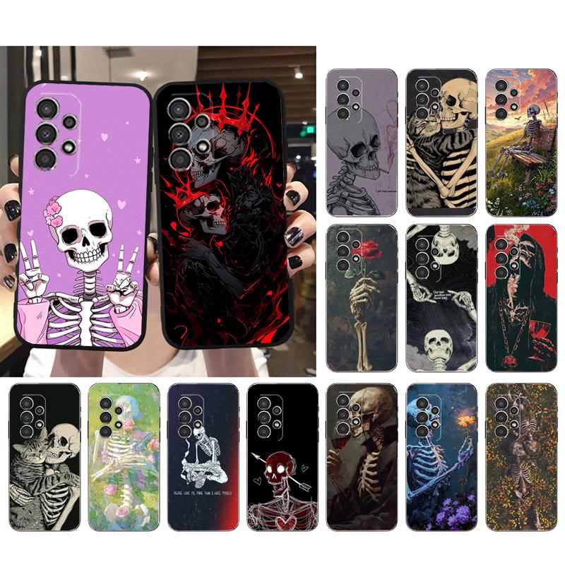 Phone Case For Samsung A55 A16 A56 A36 A35 A15 A53 A54 A33 A34 A25 A05S A52 A52S A14 A26 A71 Skeleton Art