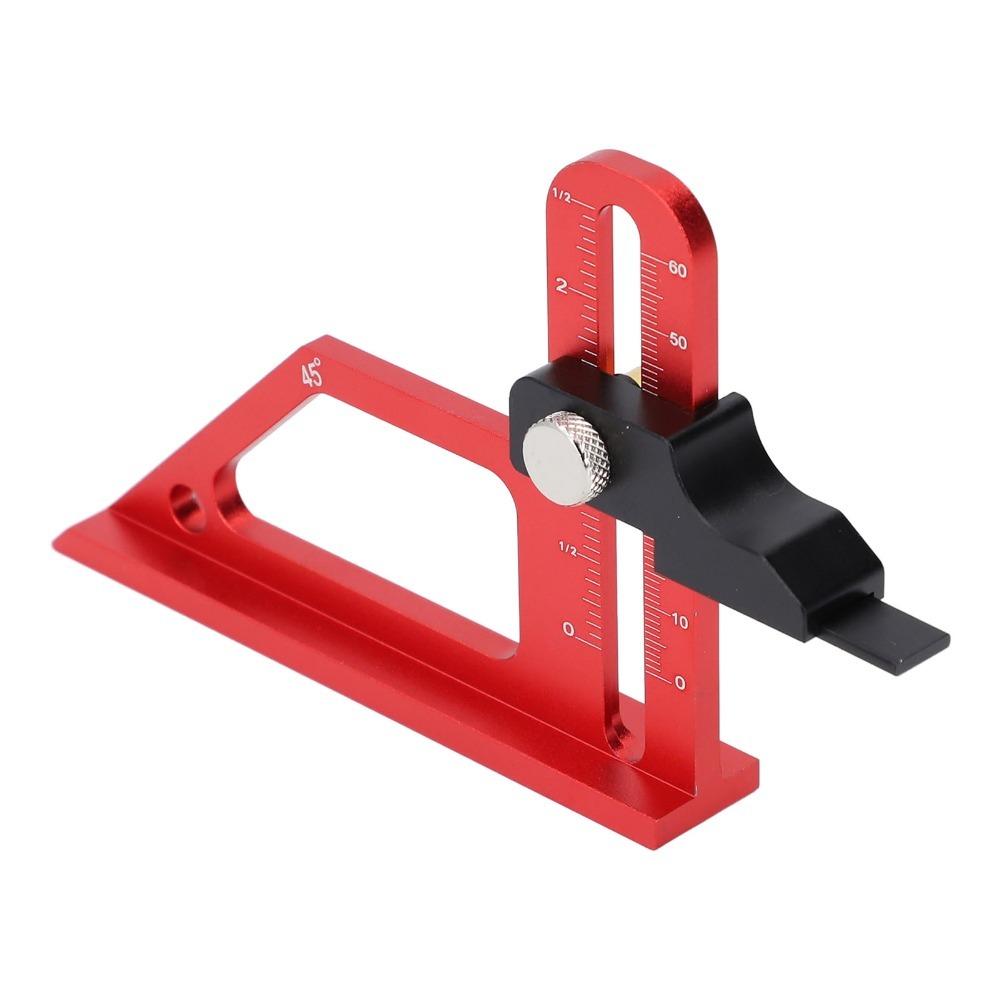 45 Degree Angle Woodworking Height Gauge Depth Measuring Ruler  for Table Saw and Drill Press