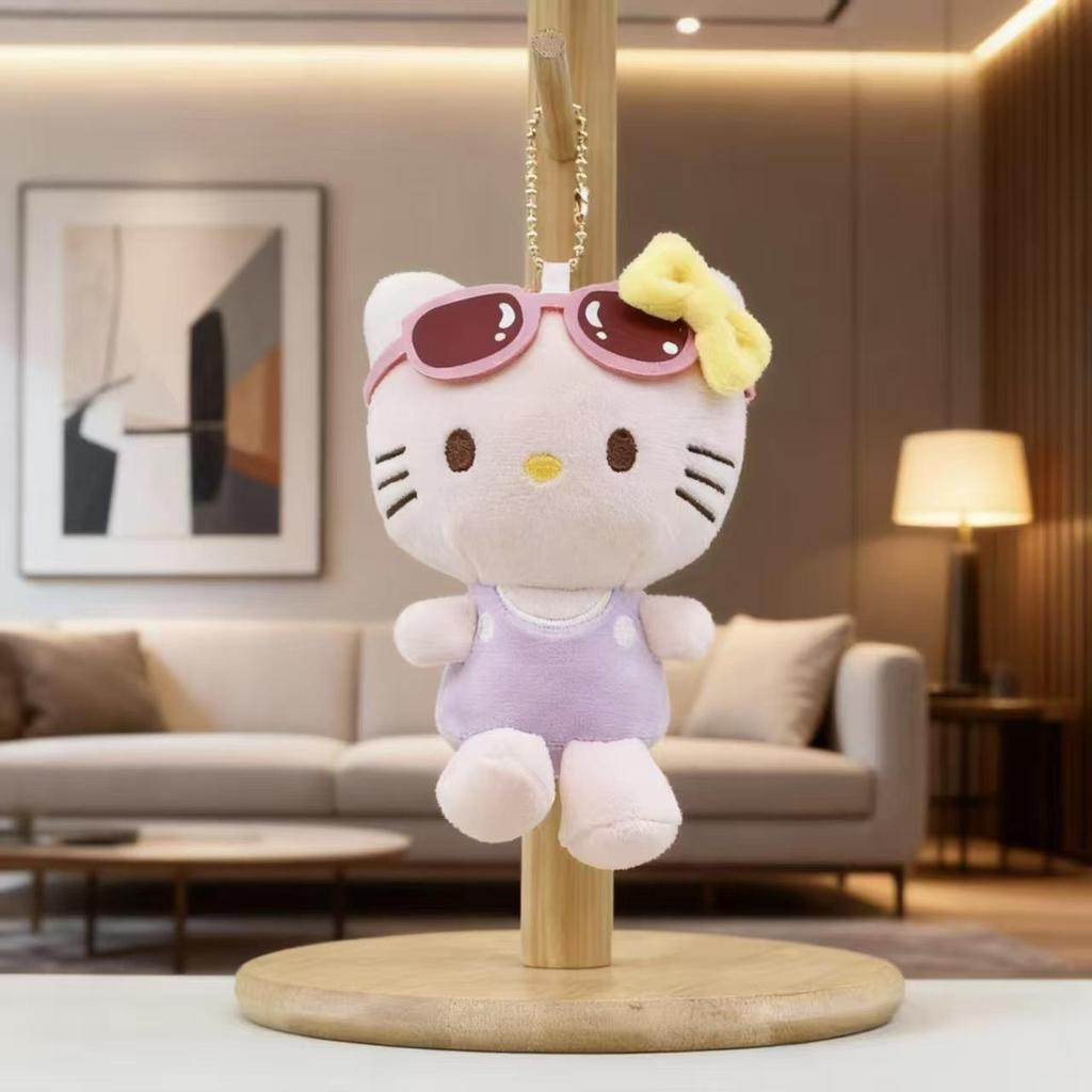 Moe Katt Hänge Plyschleksak: Söt tecknad kattunge nyckelring berlock