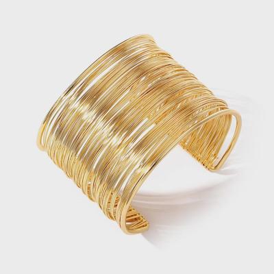 Retro European & American Heavy Metal Wide Open Stacking Bracelets with Exaggerated Texture