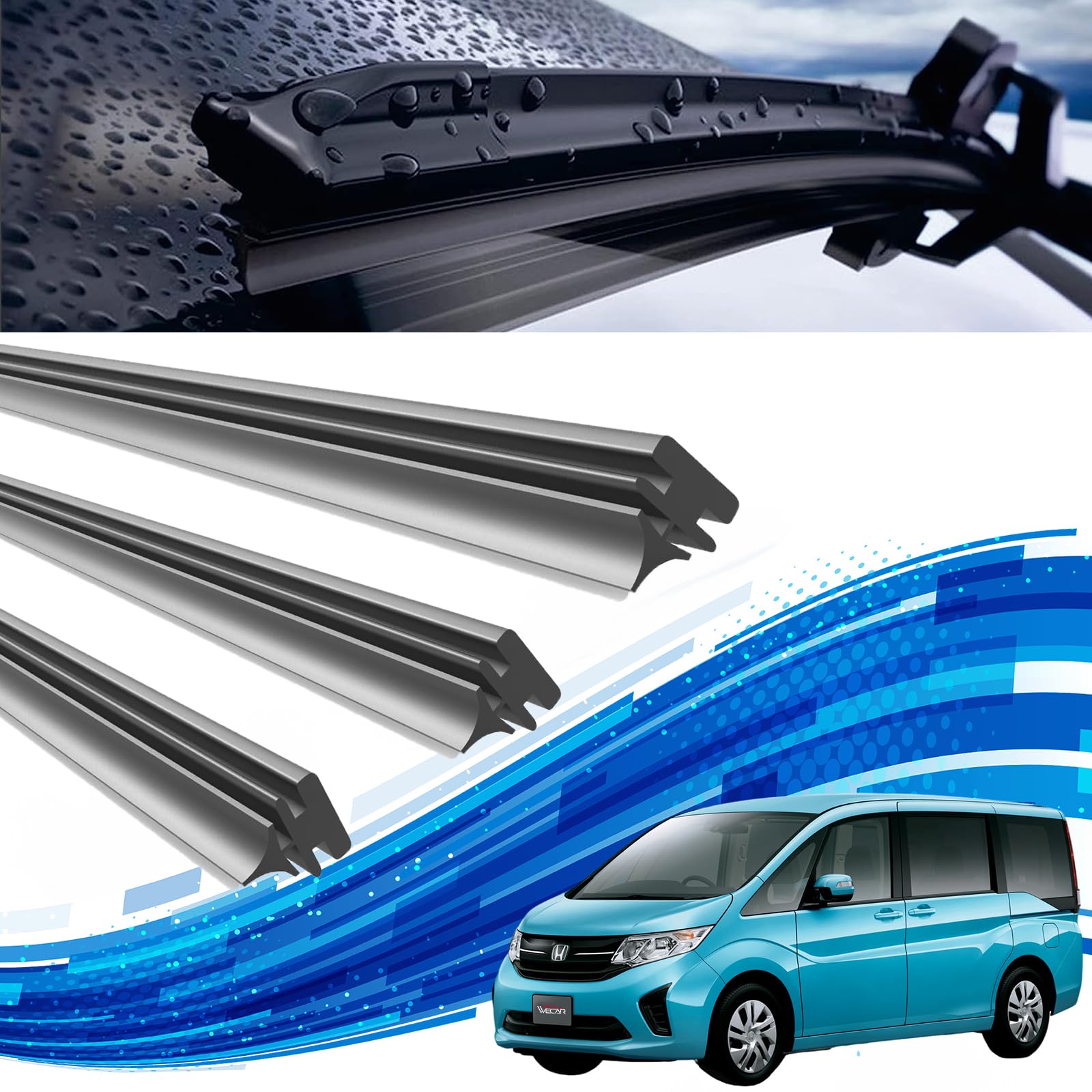 

Honda Step Wagon Replacement Rubber Compatible Size Genuine Replacement Set Natural Rubber Driver Passenger