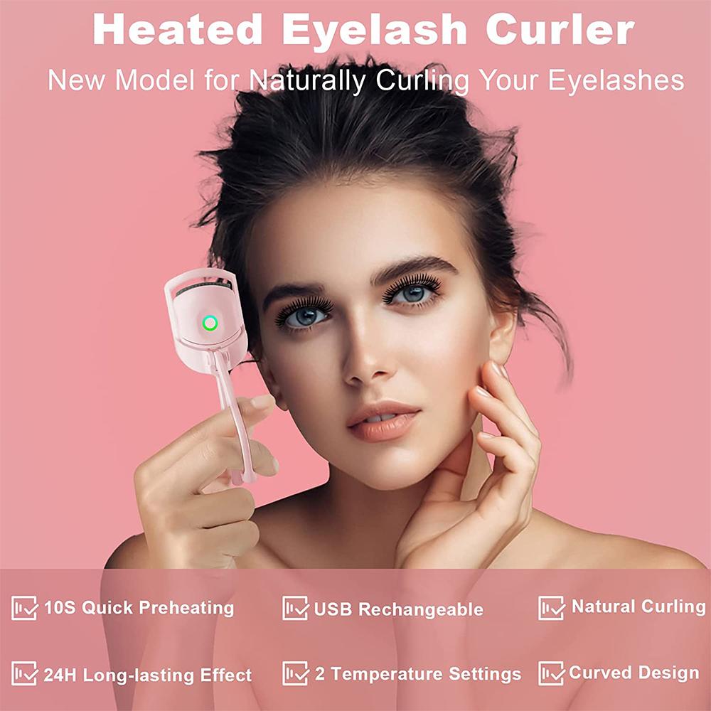 Heated Eyelash Curler Rechargeable Electric Handheld Fast Heating Eyelash Curler