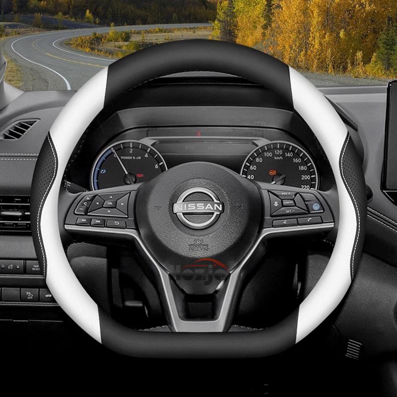 Leather Car Steering Wheel Cover for Nissan Qashqai J11 J10 J12 Tiida Juke F15 Navara D40 X-trail T30 T31 T32 T33 Pathfinder R51