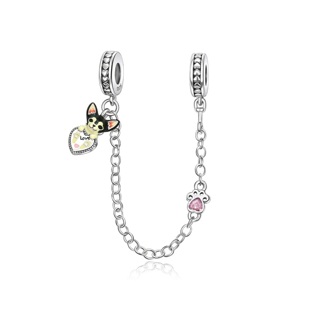 Copper Puppy Beads & Moon Cat Dangle Charm Fits Bracelet Cute Pet Pendant Jewelry Accessories Gifts