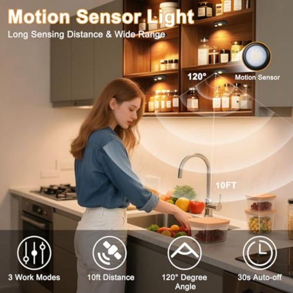 Type-c Motion Sensor Night Light Auto Brightness Energy-Saving Rechargeable Night Light Wireless Magnetic Attraction