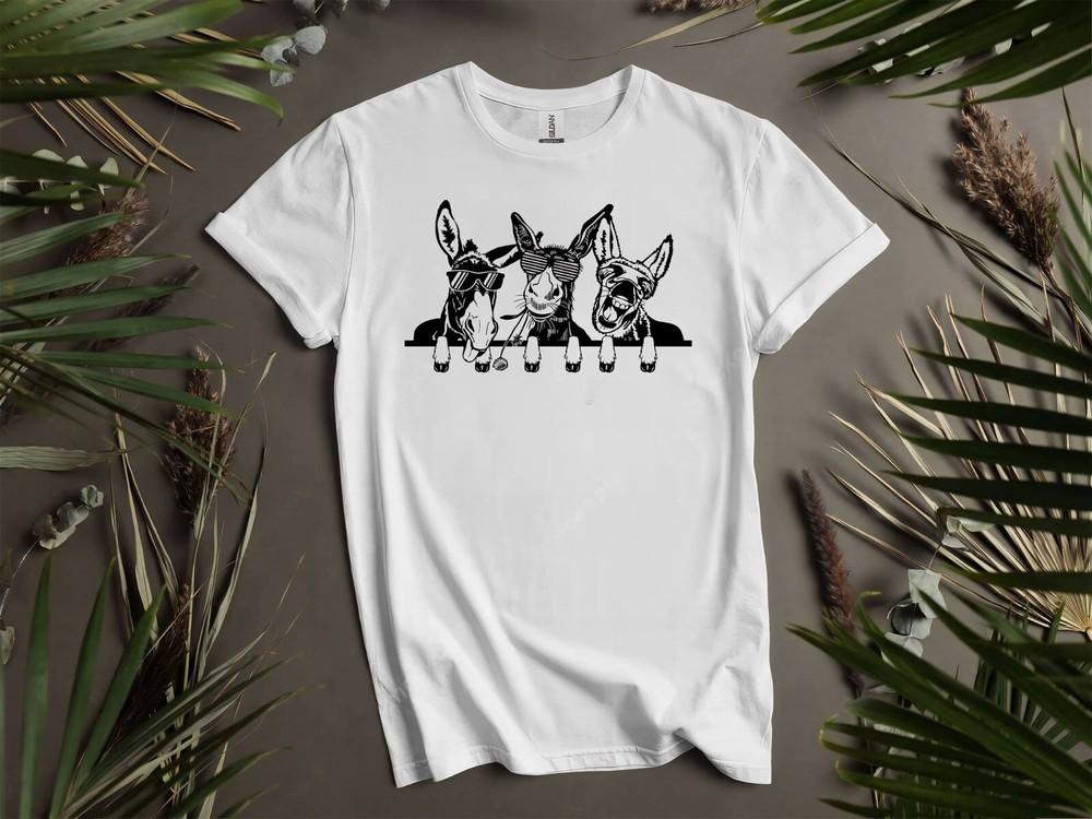 

Funny Donkey With Glasses Sketch T-shirt T shirt Men Women Unisex Tshirt K482 XL