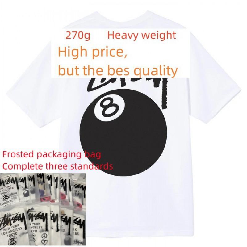 Stussy Style Mens Loose Fit Cotton Crew Neck Short Sleeve T-Shirt With Cartoon Print Casual Tee