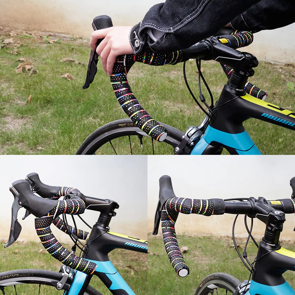 OIENNI Bicycle Bar Handlebar Tape for Road Shock Made of Easy Set of 2 Tape, Bikes, Absorbing, Lightweight, Flexible, Non-Slip, EVA, Installation,