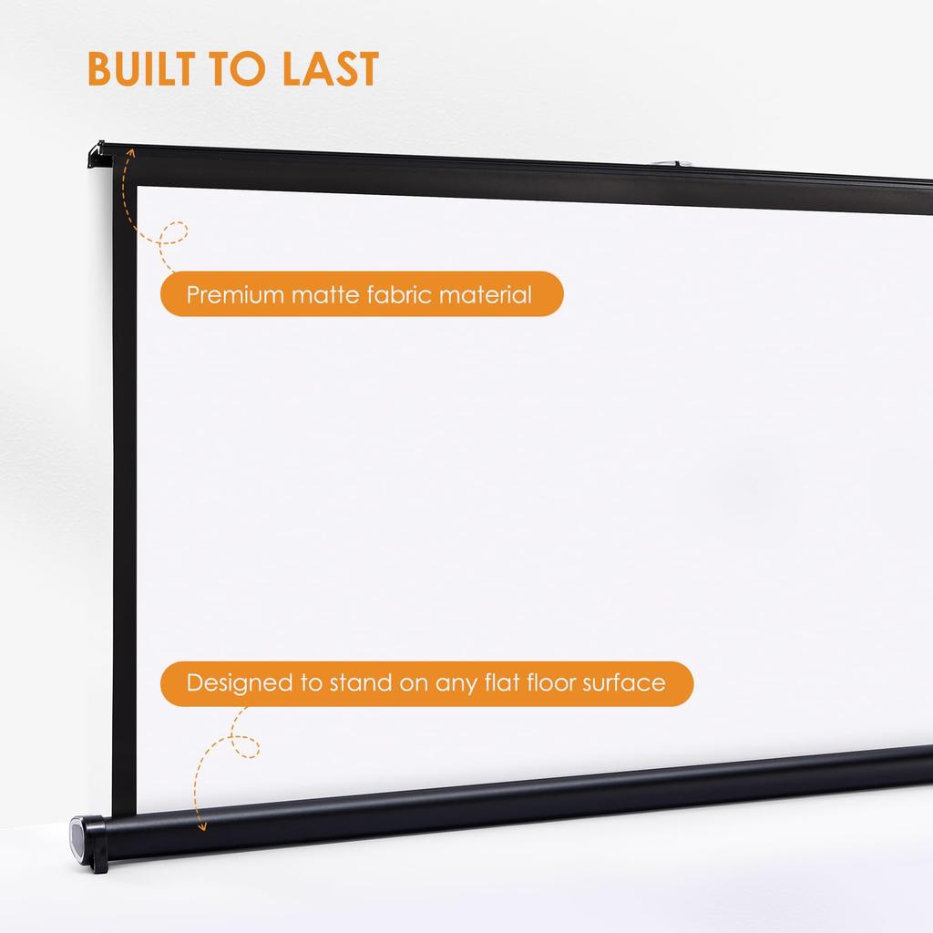 Ecran Proiector Docooler Ecran pentru Proiector de 50 Inch Ecran Portabil HD Proiecție Montat pe Perete pentru Home Theater Exterior Agățat, Proiector, 169