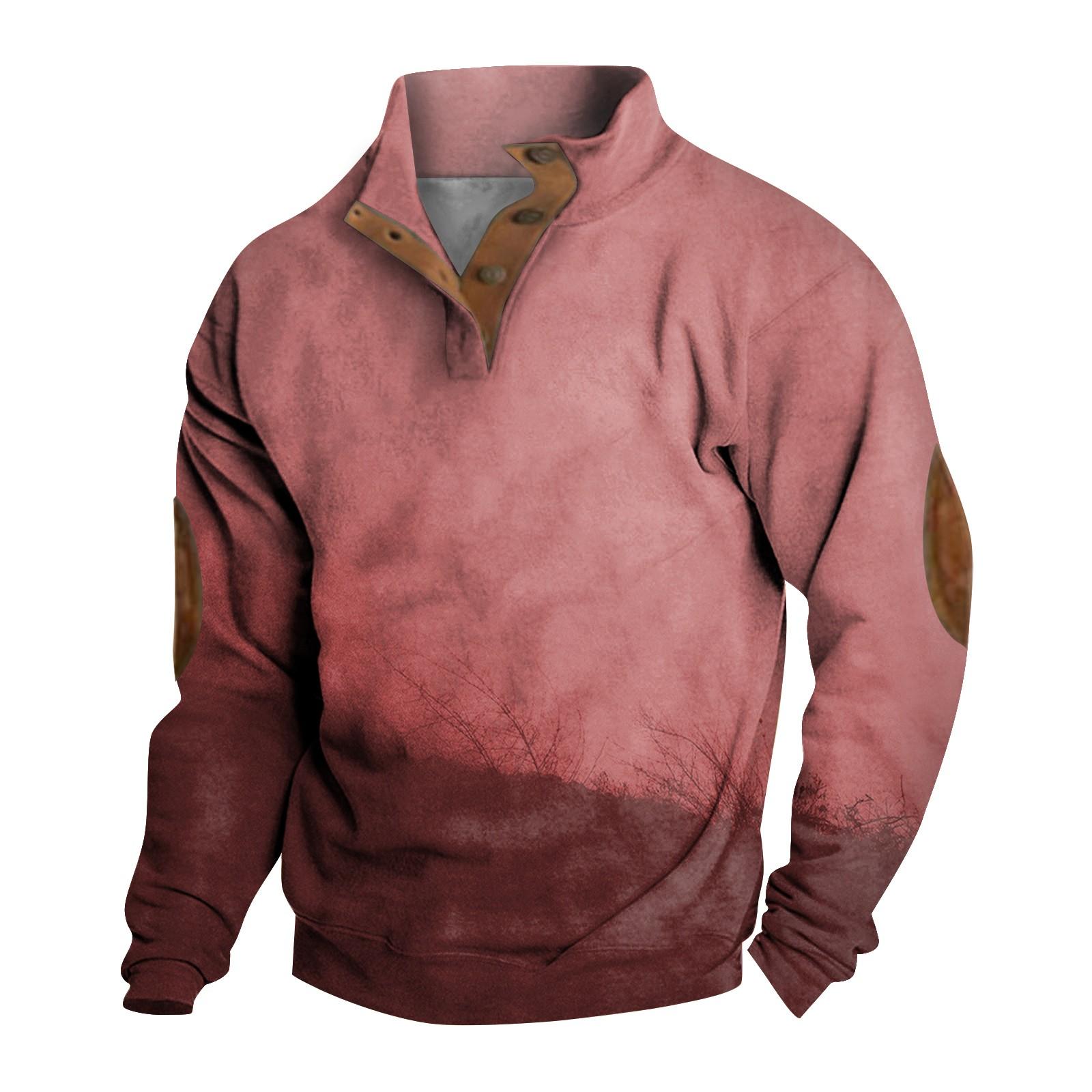 Весенне-осенняя мужская толстовка с воротником-стойкой на открытом воздухе повседневные свитера топы XXL красный 2099₽