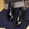 Men's British Style Leather Formal Shoes - Big Head Design, Trendy Wedding Groom Cowhide Shoes